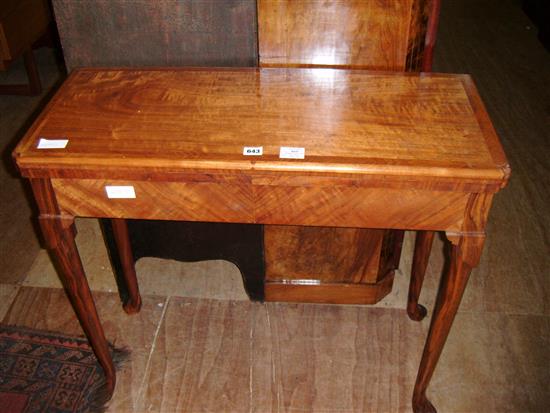 George I style walnut card table